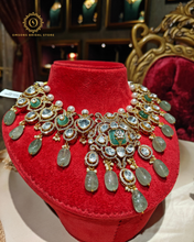 Uncut polki necklace fine emeralds RR4055850
