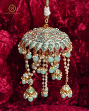 Gold plated meenakari kaleera mint green Saj4029950