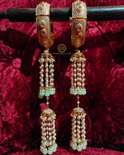 Gold plated meenakari kaleera mint green Saj4030950