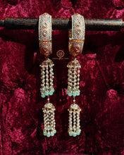 Gold plated meenakari kaleera mint green Saj4030950
