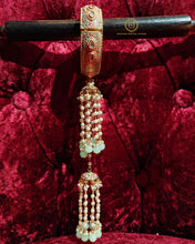 Gold plated meenakari kaleera mint green Saj4030950