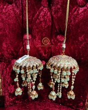 Gold plated meenakari kaleera mint peech Saj4029950