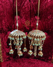 Gold plated meenakari kaleera mint peech Saj4029950