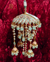 Gold plated meenakari kaleera mint peech Saj4029950