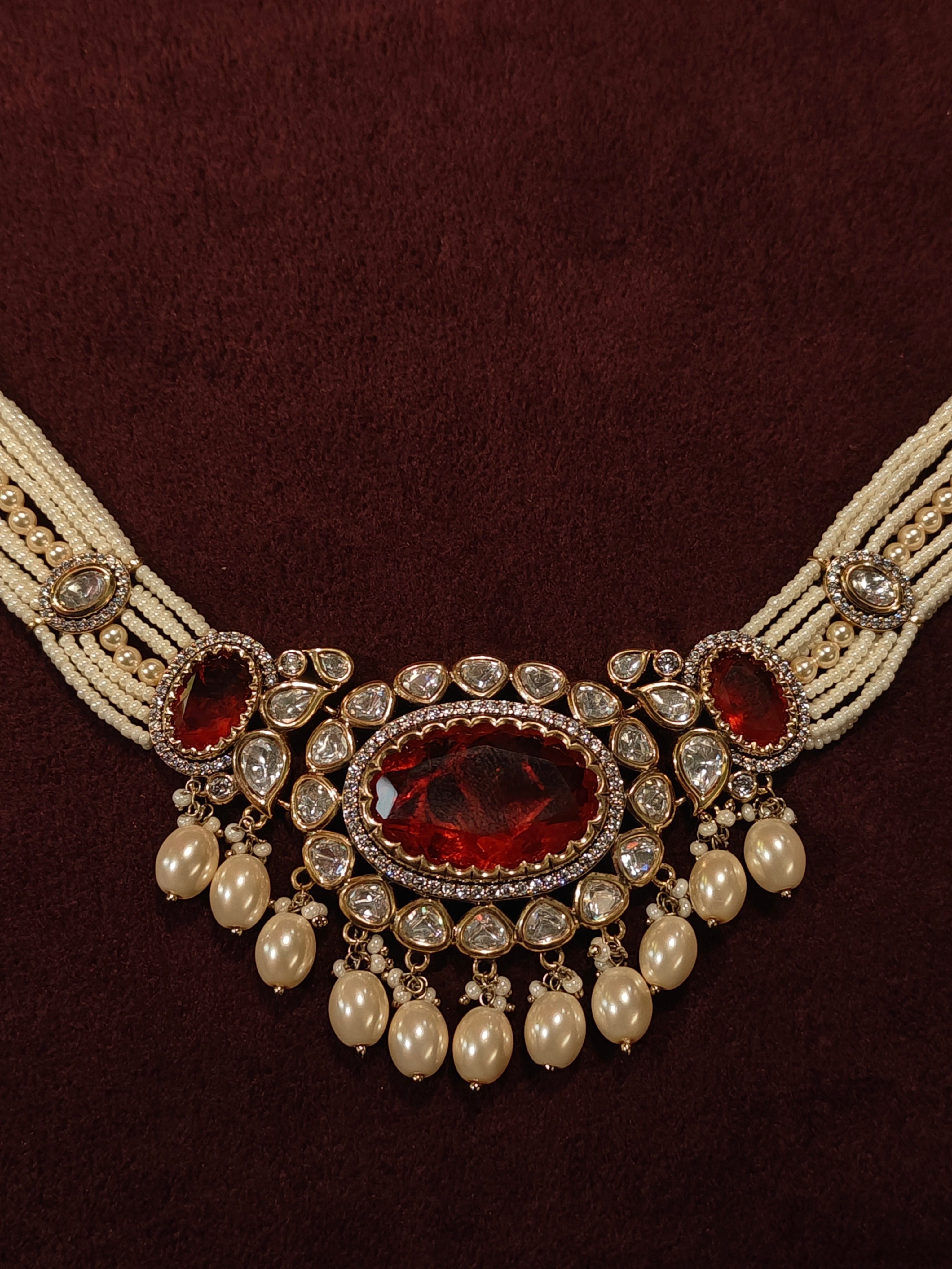 Victorian Ruby Choker Set 