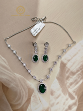 Lab Grown Emerald Green Diamond Necklace Set PDMVT4011440