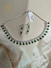 Lab Grown Emerald Green Diamond Necklace Set PDMVT4013040