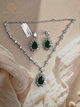 Lab Grown Emerald Green Diamond Necklace Set PDMVT4018040