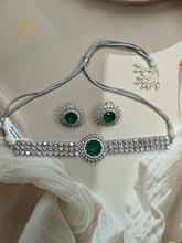 Lab Grown Emerald Green Diamond Necklace Set PDMVT4028840