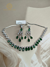Lab Grown Emerald Green Diamond Necklace Set RNK4018840