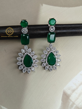 Lab Grown Emerald Green Diamond Necklace Set RNK4047240
