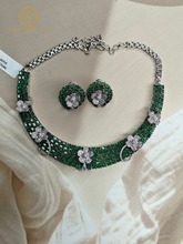 Lab Grown Emerald Green Diamond Necklace Set PDMVT4031240