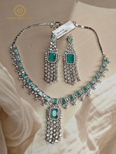 Lab Grown Light Green Diamond Necklace Set RNK4023240