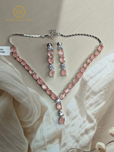 Lab Grown Peach Diamond Necklace Set RNK4028440