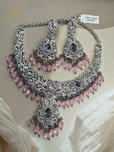 Lab Grown Purple & Pink Diamond Necklace Set RON609