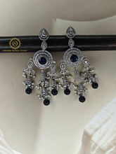 Lab Grown Sapphire Blue Diamond Necklace Set OS540