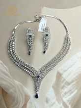Lab Grown Sapphire Blue Diamond Necklace Set PDMVT4016040