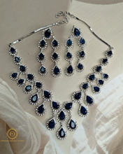 Lab Grown Sapphire Blue Diamond Necklace Set PDMVT4031240