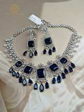 Lab Grown Sapphire Blue Diamond Necklace Set PDMVT4035240