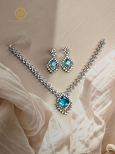 Lab Grown Sky Blue Diamond Necklace Set RON175
