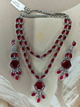 Ruby Lab Grown Diamond Necklace Set RNK4060040